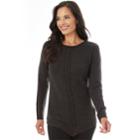 Women's Apt. 9&reg; Mitered Crewneck Sweater, Size: Small, Black