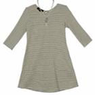 Girls 7-16 Iz Amy Byer Striped Shift Dress With Necklace, Size: Large, White Black Stripe