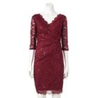 Women's Chaya Ruched Sequin Lace Sheath Dress, Size: 8, Purple Oth