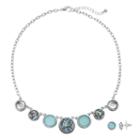 Blue Beaded Disc Necklace & Stud Earring Set, Women's, Turq/aqua