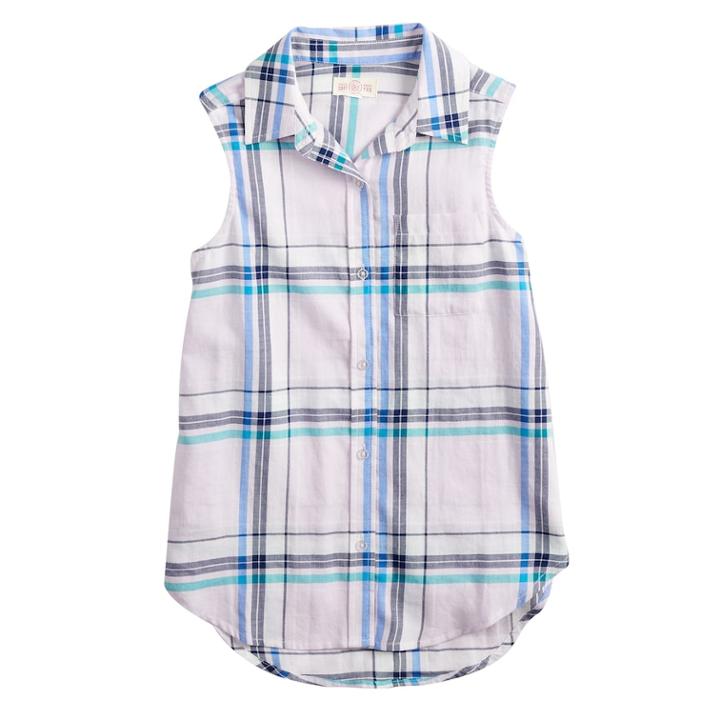 Girls 7-16 So&reg; Button-down Shirt, Size: 12, Lt Purple