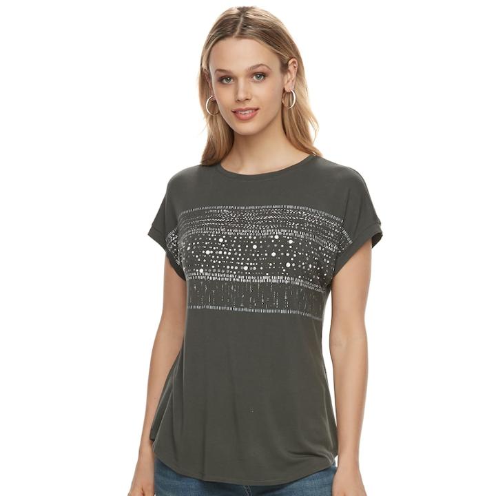Women's Apt. 9&reg; Graphic Tee, Size: Small, Dark Green
