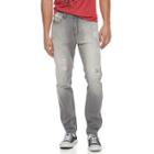 Men's Hollywood Jeans Teddy Distressed Straight-leg Jeans, Size: 32x32, Grey