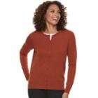 Women's Croft & Barrow Essential Cardigan Sweater, Size: Xl, Drk Orange