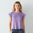 Women's Sonoma Goods For Life&trade; Flutter Tee, Size: Large, Lt Purple