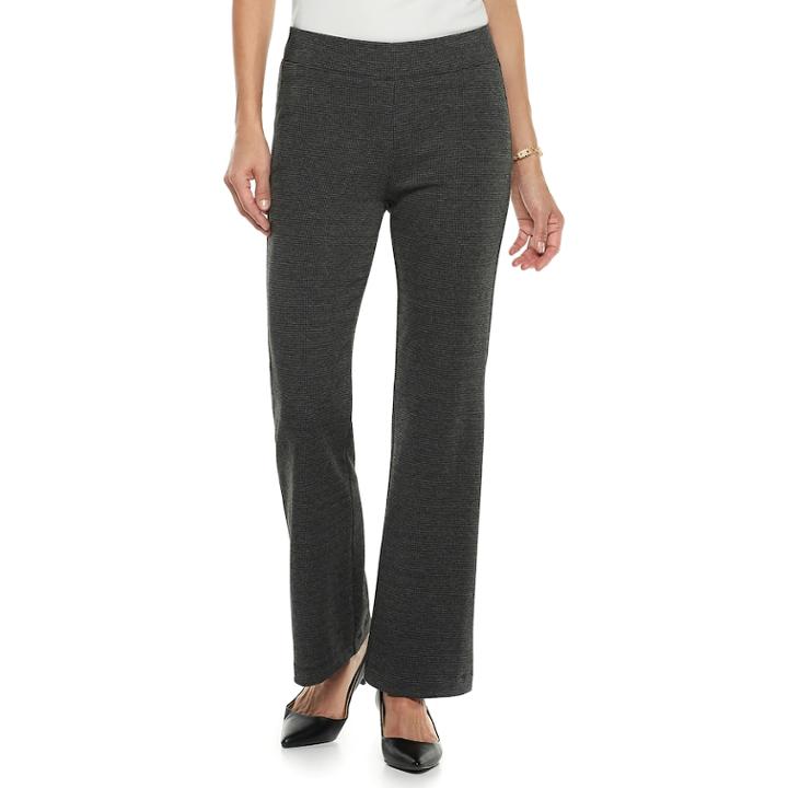 Women's Croft & Barrow Easy Care Pull-on Ponte Pants, Size: Xxl, Black