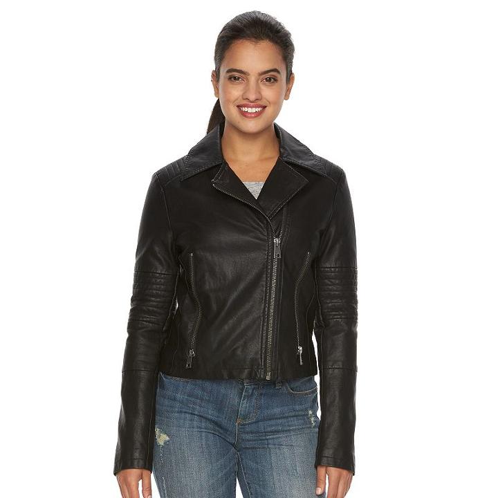 Women's Levi's Faux-leather Moto Jacket, Size: Large, Black