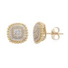 10k Gold 1/5 Carat T.w. Diamond Halo Stud Earrings, Women's, White
