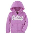 Girls 4-14 Oshkosh B'gosh&reg; Logo Applique Zip-up Hoodie, Size: 5, Purple
