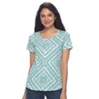 Women's Croft & Barrow&reg; Henley Tee, Size: Large, Brt Green
