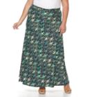 Plus Size French Laundry Printed Maxi Skirt, Women's, Size: 1xl, Blue (navy)
