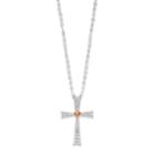 Silver Expressions By Larocks Two Tone Silver Plated Cubic Zirconia Cross Pendant, Women's, White