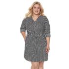 Plus Size Apt. 9&reg; Crepe Shirt Dress, Women's, Size: 20 W, Black