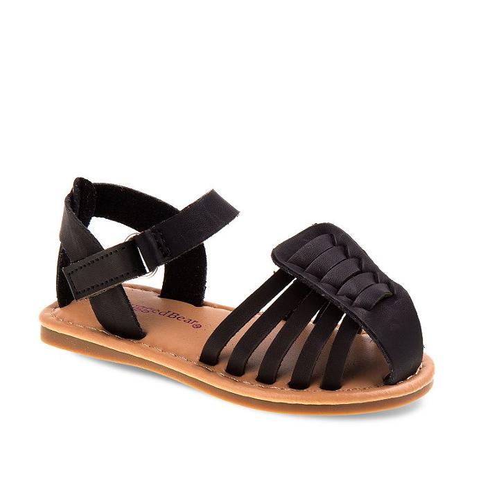 Rugged Bear Toddler Girls' Huarache Sandals, Girl's, Size: 10 T, Black