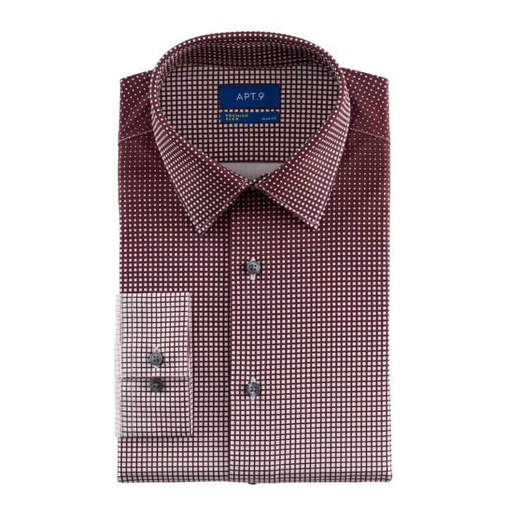 Men's Apt. 9&reg; Slim-fit Premier Flex Collar Stretch Dress Shirt, Size: 16.5 36/37, Red