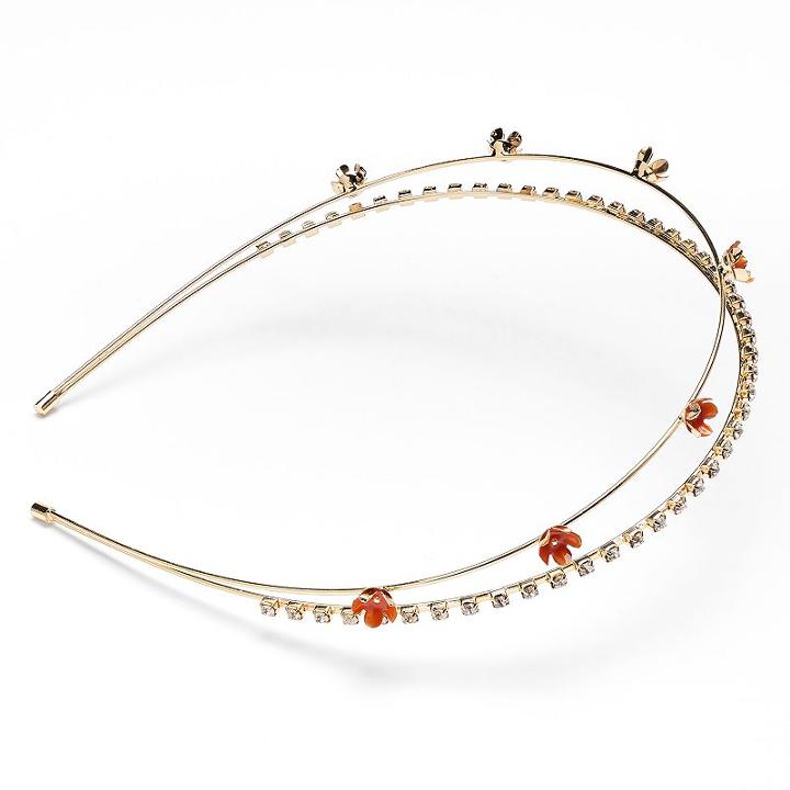 Lc Lauren Conrad Flower & Simulated Crystal 2-row Headband, Women's, Pink