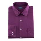Men's Croft & Barrow&reg; Fitted Stretch-collar Dress Shirt And Patterned Tie Boxed Set, Size: L-32/33, Purple