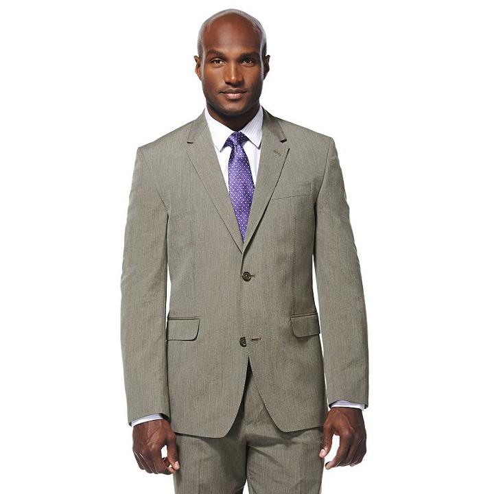 Men's Savane Travel Intelligence Suit Jacket, Size: 44 - Regular, Beig/green (beig/khaki)
