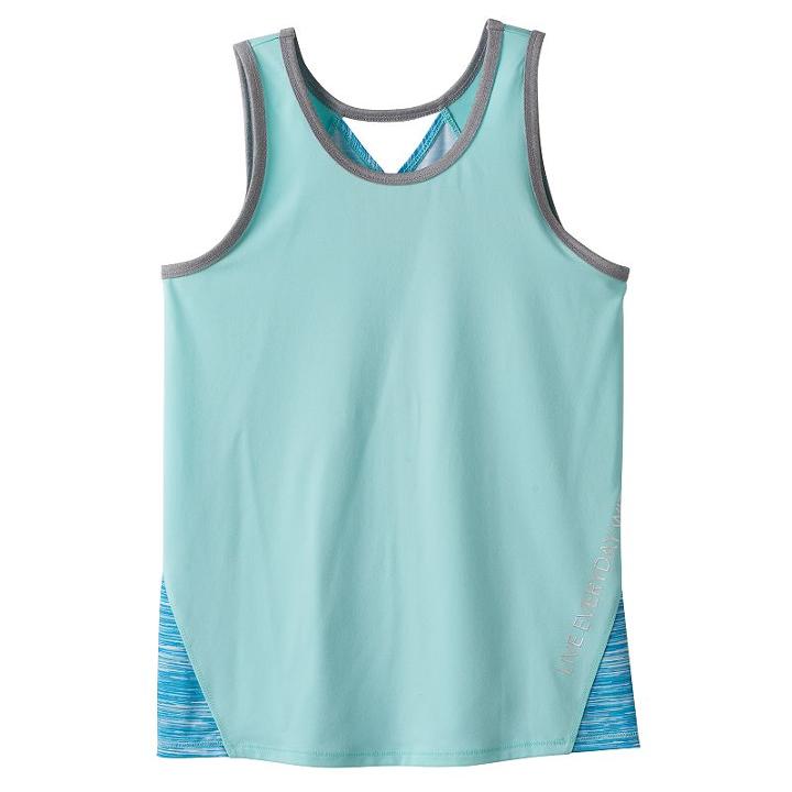 Girls 7-16 & Plus Size So&reg; Keyhole Performance Tank Top, Girl's, Size: 18 1/2, Turquoise/blue (turq/aqua)