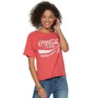 Juniors' Coca-cola Catch The Wave Crop Tee, Teens, Size: Medium, Light Pink