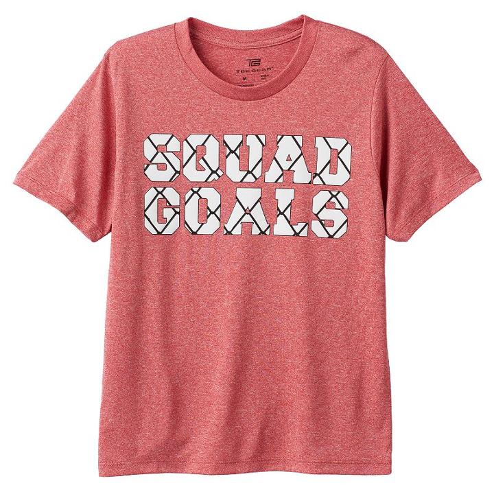 Boys 8-20 Tek Gear Squad Goals Tee, Boy's, Size: Xl, Red