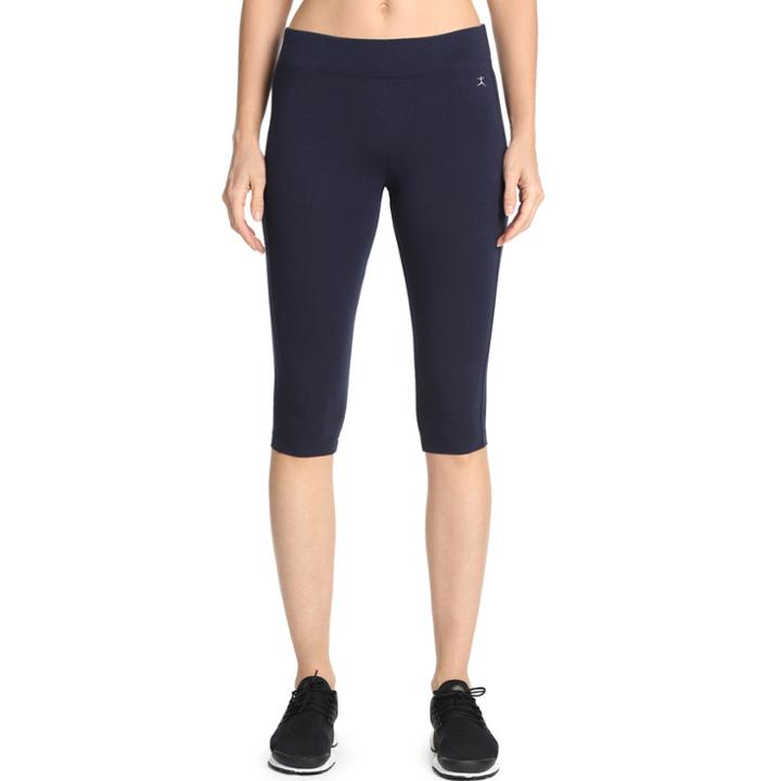 Women's Danskin Stretch Capri Leggings, Size: Small, Blue (navy)