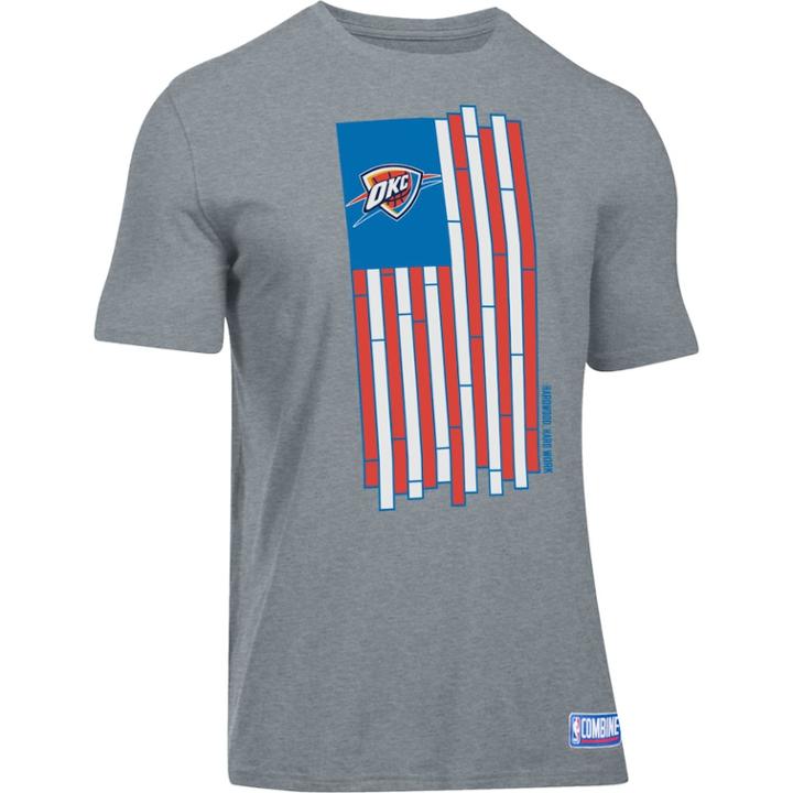 Men's Under Armour Oklahoma City Thunder Court Flag Tee, Size: Xxl, Gray