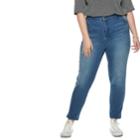 Plus Size Popsugar High-waist Crop Jeans, Women's, Size: 24 W, Med Blue