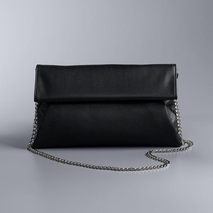 Simply Vera Vera Wang Envelope Crossbody Bag, Women's, Black
