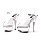 Adult Clear Platform High Heel Costume Shoes, Size: 10, White