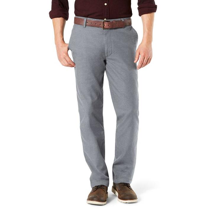 Men's Dockers Pacific Washed Khaki Stretch Pants, Size: 34x32, Grey