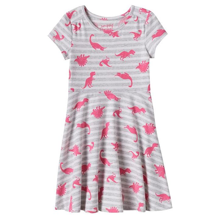 Girls 4-10 Jumping Beans&reg; Print Skater Dress, Girl's, Size: 7, Light Grey