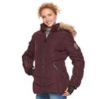 Madden Nyc Juniors' Faux-fur Hood Quilted Puffer Jacket, Teens, Size: Medium, Dark Red