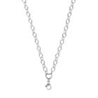 Blue La Rue Stainless Steel Heart Rolo Chain Necklace, Women's, Size: 24, Silver