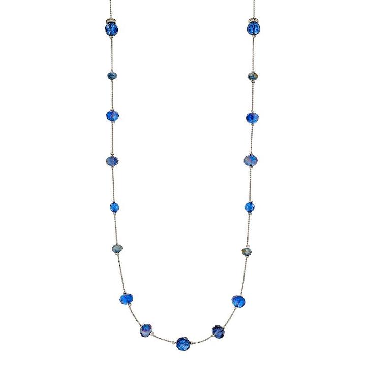 Croft & Barrow&reg; Long Beaded Station Necklace, Women's, Med Blue