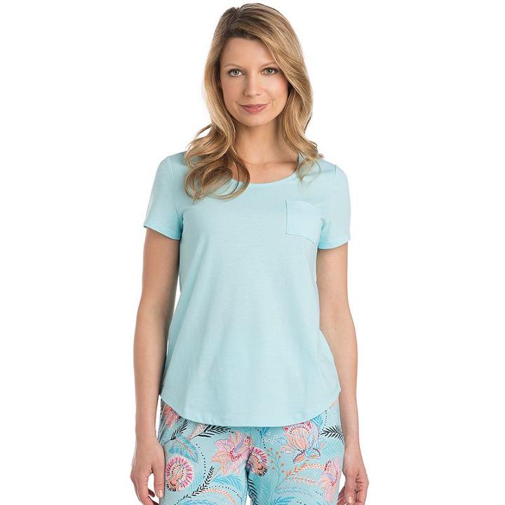 Women's Jockey Pajamas: Pocket Short Sleeve Tee, Size: Medium, Lt Green