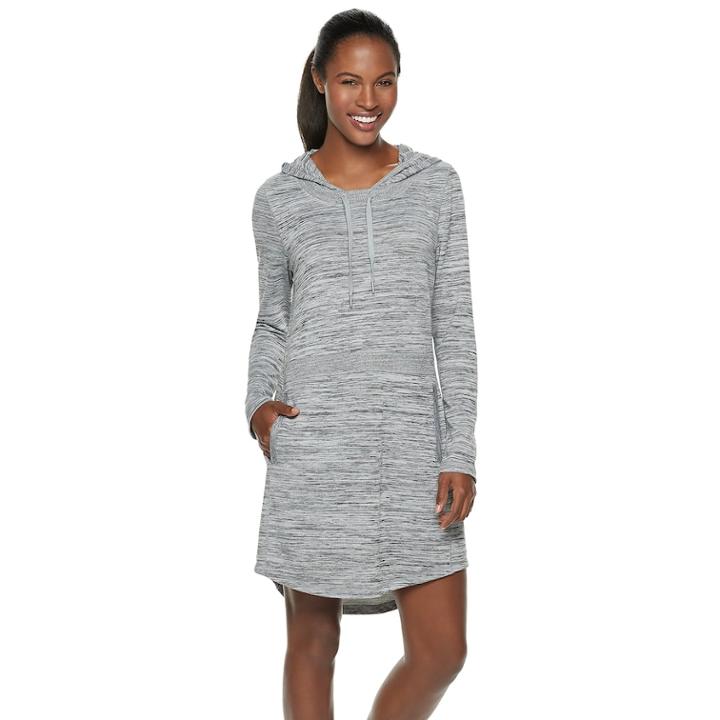 Women's Zeroxposur Devotion Hooded Space-dye Dress, Size: Large, Grey