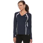 Women's Fila Sport&reg; Tru-dry Colorblock Performance Tee, Size: Large, Blue (navy)