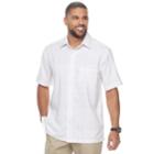 Men's Haggar Classic-fit Plaid Easy-care Button-down Shirt, Size: Medium, White