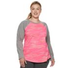 Plus Size Tek Gear&reg; Long Sleeve Tee, Women's, Size: 3xl, Brt Pink