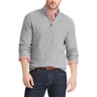 Men's Chaps Regular-fit Textured Quarter-zip Pullover, Size: Small, Grey