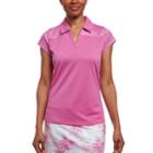 Women's Pebble Beach Mesh Print Short Sleeve Golf Polo, Size: Small, Pink