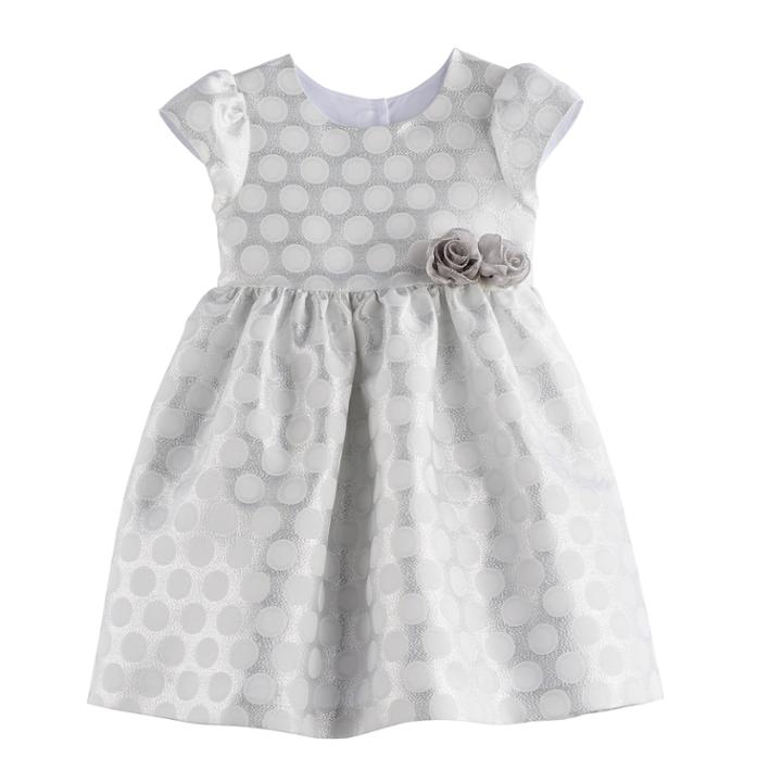 Girls 4-6x Marmellata Classics Silver Dot Dress, Size: 4, White Oth