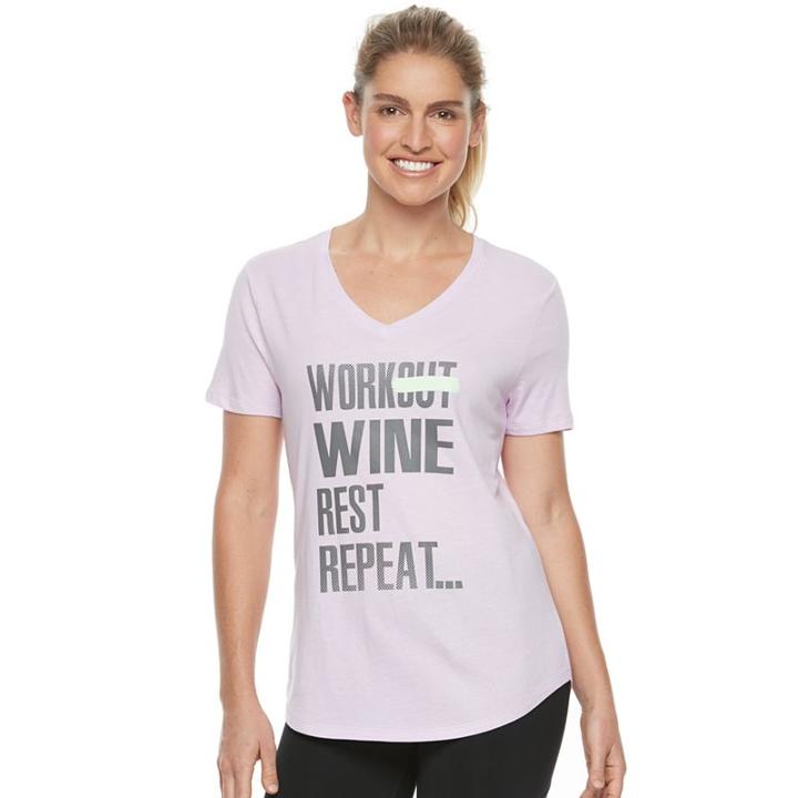 Women's Tek Gear&reg; Dry Tek V-neck Tee, Size: Small, Lt Purple