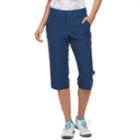 Women's Pebble Beach Performance Stretch Twill Golf Capris, Size: 12, Med Blue