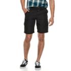 Men's Burnside Microfiber Belted Cargo Shorts, Size: 32, Black