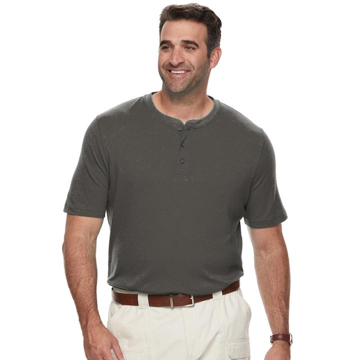 Big & Tall Croft & Barrow® Classic-fit Easy-care Interlock Henley, Men's, Size: 4xb, Dark Grey