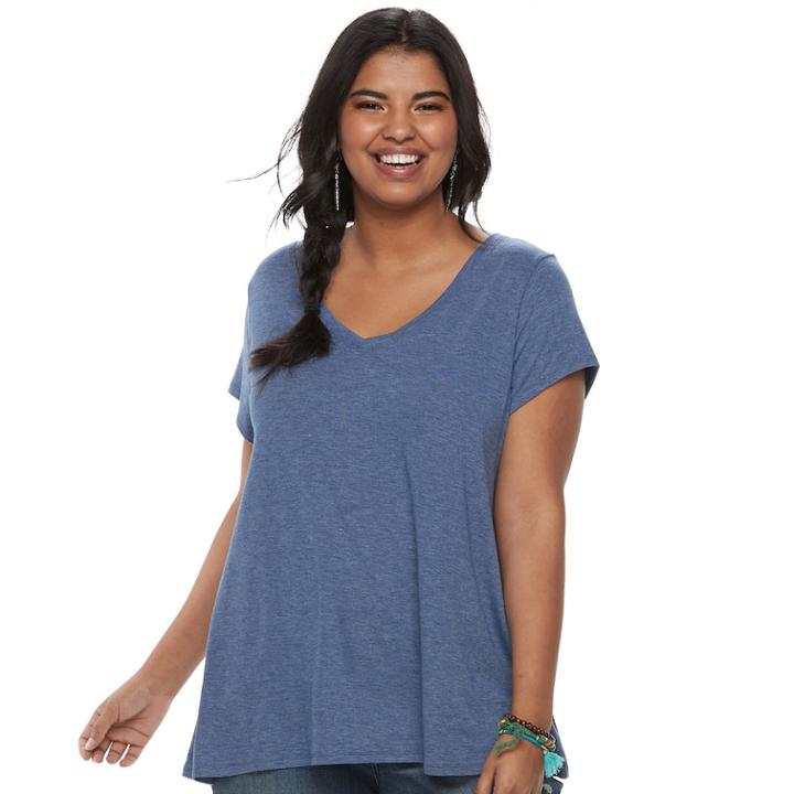 Juniors' Plus Size So&reg; Crossback Tee, Teens, Size: 2xl, Dark Blue