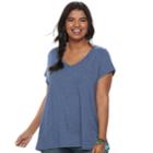 Juniors' Plus Size So&reg; Crossback Tee, Teens, Size: 2xl, Dark Blue