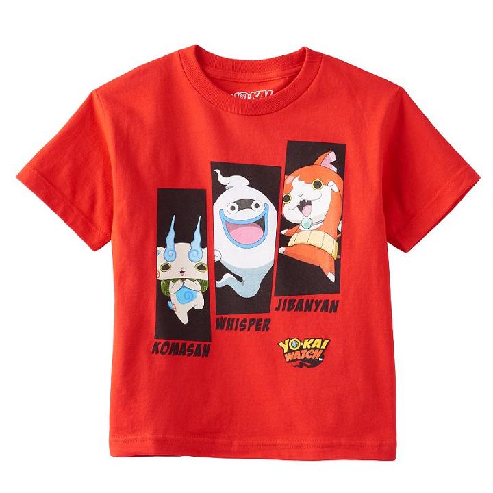 Boys 4-7 Yo-kai Watch Jibanyan, Whisper & Komasan Tee, Boy's, Size: 5-6, Red